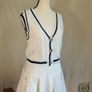 Knit Sweater Button-down Vest